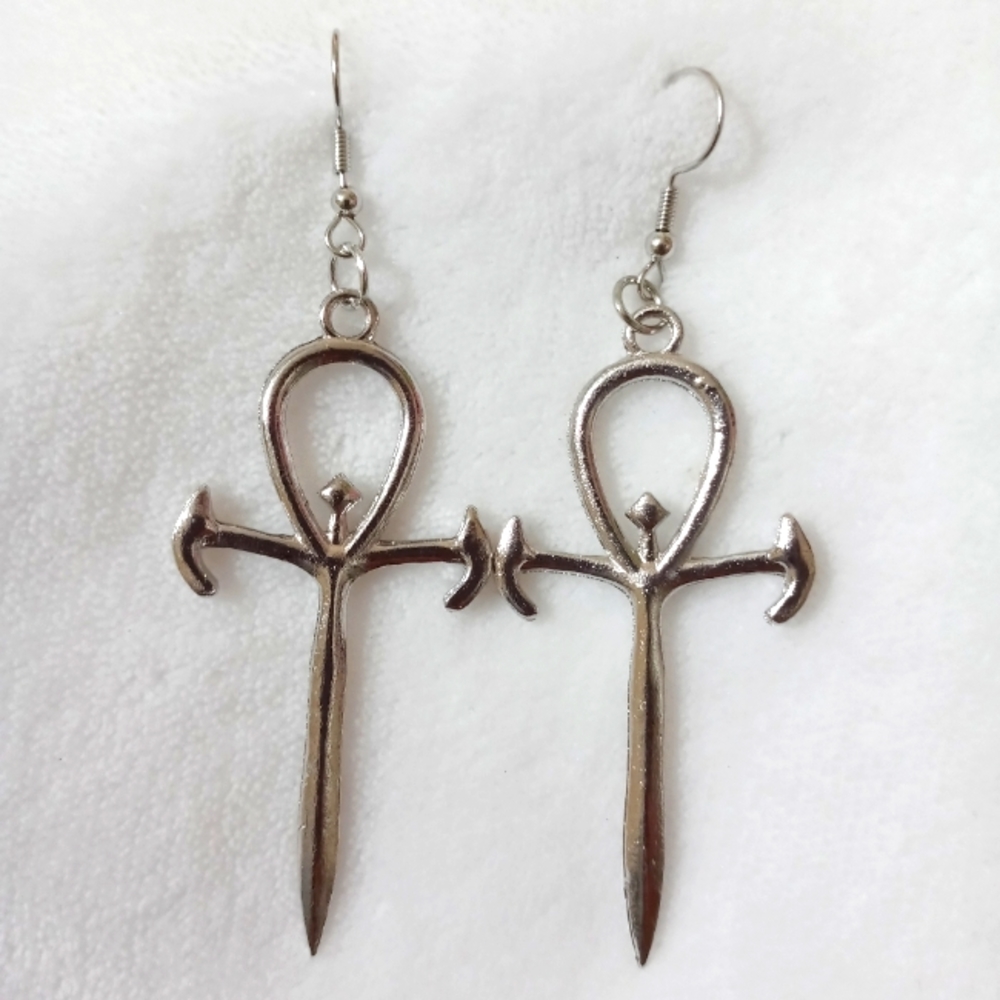 Dracula Vampire  ankh Gothic Halloween earrings
